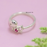 Nhẫn Bạc Trẻ Em Hình Con Vịt Gắn Đá Đỏ N2409030060