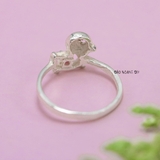 Nhẫn Bạc Trẻ Em Hình Con Vịt Gắn Đá Đỏ N2409030060