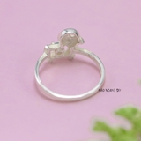 Nhẫn Bạc Trẻ Em Hình Con Vịt Gắn Đá Xanh Ngọc N2409030059