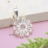 Mặt Dây Chuyền Bạc Nữ Kiểu Hoa Đá Đẹp Sang Trọng M2409220037