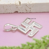 Mặt Dây Chuyền Bạc Nữ Chữ Vạn Trơn Nhiều Size