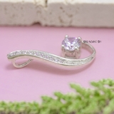 Mặt Dây Chuyền Bạc Nữ Chiếc Lá Nhỏ Đá 5 Ly M2409230046