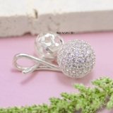 Mặt Dây Chuyền Bạc Nữ Hình 2 Quả Cầu Đính Đá Đẹp Sang Trọng M2409220002