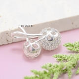 Mặt Dây Chuyền Bạc Nữ Hình 2 Quả Cầu Đính Đá Đẹp Sang Trọng M2409220002