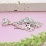 Mặt Dây Chuyền Bạc Nữ S925 Chiếc Lá Đính Hàng Đá NHỏ Lấp Lánh M2409230048