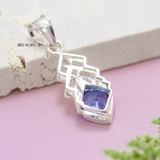 Mặt Dây Chuyền Bạc Nữ S925 Đá Xanh Dương 8 Ly M2409220047