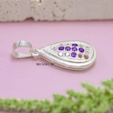 Mặt Dây Chuyền Bạc Nữ Hình Chiếc Lá Đá Xanh Trắng Kết Hợp Sáng Tạo M2409230010