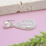 Mặt Dây Chuyền Bạc Nữ S925 Hình Chiếc Lá Đính Đá Nhỏ Lấp Lánh M2409220015