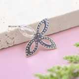 Mặt Dây Chuyền Bạc Nữ S950 Hình Bông Hoa 4 Cánh Dài Đính Đá M2409210047