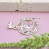 Mặt Dây Chuyền Bạc Nữ S925 Hình Bông Hoa 6 Cánh Đá Chuyển Động M2409210035