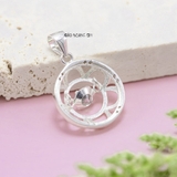 Mặt Dây Chuyền Bạc Nữ S925 Hình Bông Hoa 6 Cánh Đá Chuyển Động M2409210035