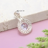 Mặt Dây Chuyền Bạc Nữ Tròn Đính Đá Lấp Lánh Đá Chủ 8 Ly M2409220046