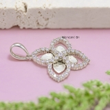 Mặt Dây Chuyền Bạc Nữ Hoa 4 Cánh 2 Tầng Đá Lấp Lánh M2409230005