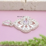 Mặt Dây Chuyền Bạc Nữ Chiếc Lá Đá 4 Ly M2409230079