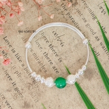 Vòng tay trẻ em charm cá và cầu bạc kết hợp charm cầu xanh V2409110021