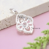 Mặt Dây Chuyền Bạc Nữ Chiếc Lá Đá 4 Ly M2409230079