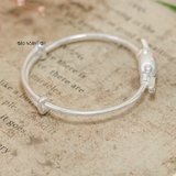 Vòng tay bạc trẻ em mặt vòng hello kitty cánh thiên thần