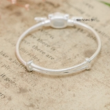 Vòng tay bạc trẻ em mặt vòng hello kitty cánh thiên thần