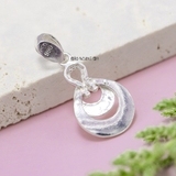 Mặt Dây Chuyền Bạc Nữ S990 2 Vòng Tròn Phay Sáng M2409230030