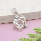 Mặt Dây Chuyền Bạc Nữ S925 Hoa 5 Cánh 2 Tầng Đá 7 Ly SangTrọng M2409220052