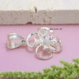 Mặt Dây Chuyền Bạc Nữ Hoa 4 Cánh Sáng Tạo Đính Đá Đẹp M2409230004