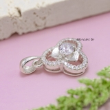 Mặt Dây Chuyền Bạc Nữ S925 Hoa 3 Cánh Đính Đá Đẹp M2409230001