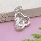 Mặt Dây Chuyền Bạc Nữ S925 Hoa 3 Cánh Đính Đá Đẹp M2409230001