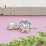 Mặt Dây Chuyền Bạc Nữ Phong Thủy Mặt Tròn Đá Trắng M2409250034
