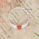 Vòng tay trẻ em charm cá và cầu bạc kết hợp charm cầu đỏ V2409110020