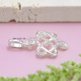 Mặt Dây Chuyền Bạc Nữ Hình 2 Trái Tim Đan Vào Nhau M2409210048