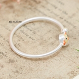 vòng tay bạc trẻ em mặt vòng hình gà con và trứng dễ thương V2409110032