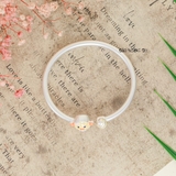 vòng tay bạc trẻ em mặt vòng hình gà con và trứng dễ thương V2409110032