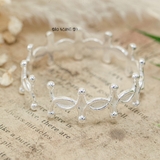 Vòng tay bạc nữ hình 2 vương miện lồng vào nhau độc đáo V2409090006