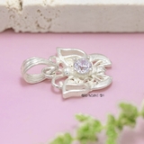 Mặt Dây Chuyền Bạc Nữ Cánh Bướm Đá Trắng Nhỏ M2409230024