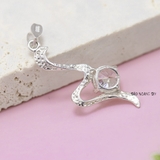 Mặt Dây Chuyền Bạc Nữ S990 Thiết Kế Đơn Giản Đính Đá Lấp Lánh M2409210004