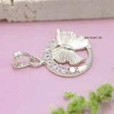 Mặt Dây Chuyền Bạc Nữ Mặt Tròn Hình Cánh Bướm  M2409220044