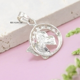 Mặt Dây Chuyền Bạc Nữ Mặt Tròn Hình Cánh Bướm  M2409220044