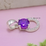 Mặt Dây Chuyền Bạc Nữ S950 Hình Con Lật Đật Gắn Đá Tím M2409210020