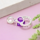 Mặt Dây Chuyền Bạc Nữ S950 Hình Con Lật Đật Gắn Đá Tím M2409210020