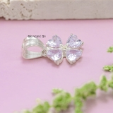 Mặt Dây Chuyền Bạc Nữ Hình Cỏ 4 Lá Đính Đá Trắng M2409220001