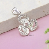 Mặt Dây Chuyền Bạc Nữ S990 Hình Bông Hoa 3 Cánh Đính Đá Uốn Lượn M2409210016
