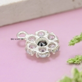 Mặt Dây Chuyền Bạc Nữ Hình Bông Hoa 6 Cánh Đính Đá  M2409210012
