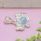 Mặt Dây Chuyền Bạc Nữ S990 Cánh Bướm Đá Xanh Tròn M2409220032