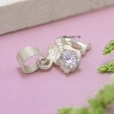Mặt Dây Chuyền Bạc Nữ Hai Con Cá Heo Đá Trắng Nhỏ Xinh M2409230013