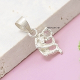 Mặt Dây Chuyền Bạc Nữ Hai Con Cá Heo Đá Trắng Nhỏ Xinh M2409230013