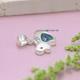 Mặt Dây Chuyền Bạc Trẻ Em Hình Chú Chói Đá Trái Tim Xanh M2409270052