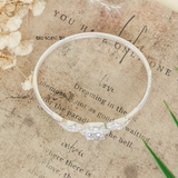 Vòng tay bạc nữ thiết kế mặt dạng đồng hồ đính đá trắng lớn kết hợp viền đính đá nhỏ V2409040011