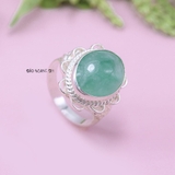 Nhẫn Bạc Nữ Phong Thủy Đá Xanh Ngọc Bích N2409050003