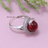 Nhẫn Bạc Nữ Phong Thủy Đá Đỏ N2409040103