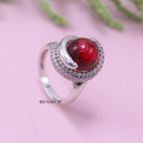 Nhẫn Bạc Nữ Phong Thủy Đá Đỏ N2409040103